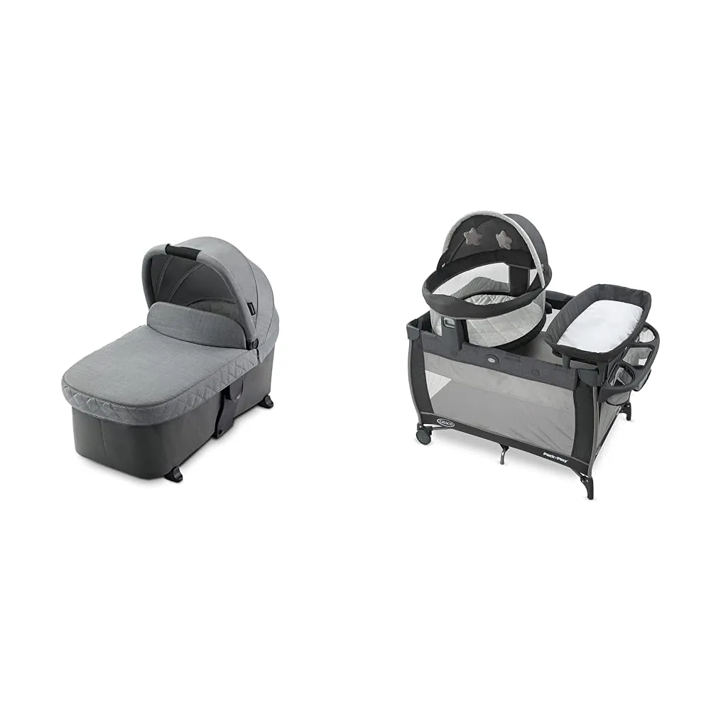 Graco Premier Midtown Carry Cot & Pack 'n Play Travel Dome LX Playard with Bassinet, Redmond