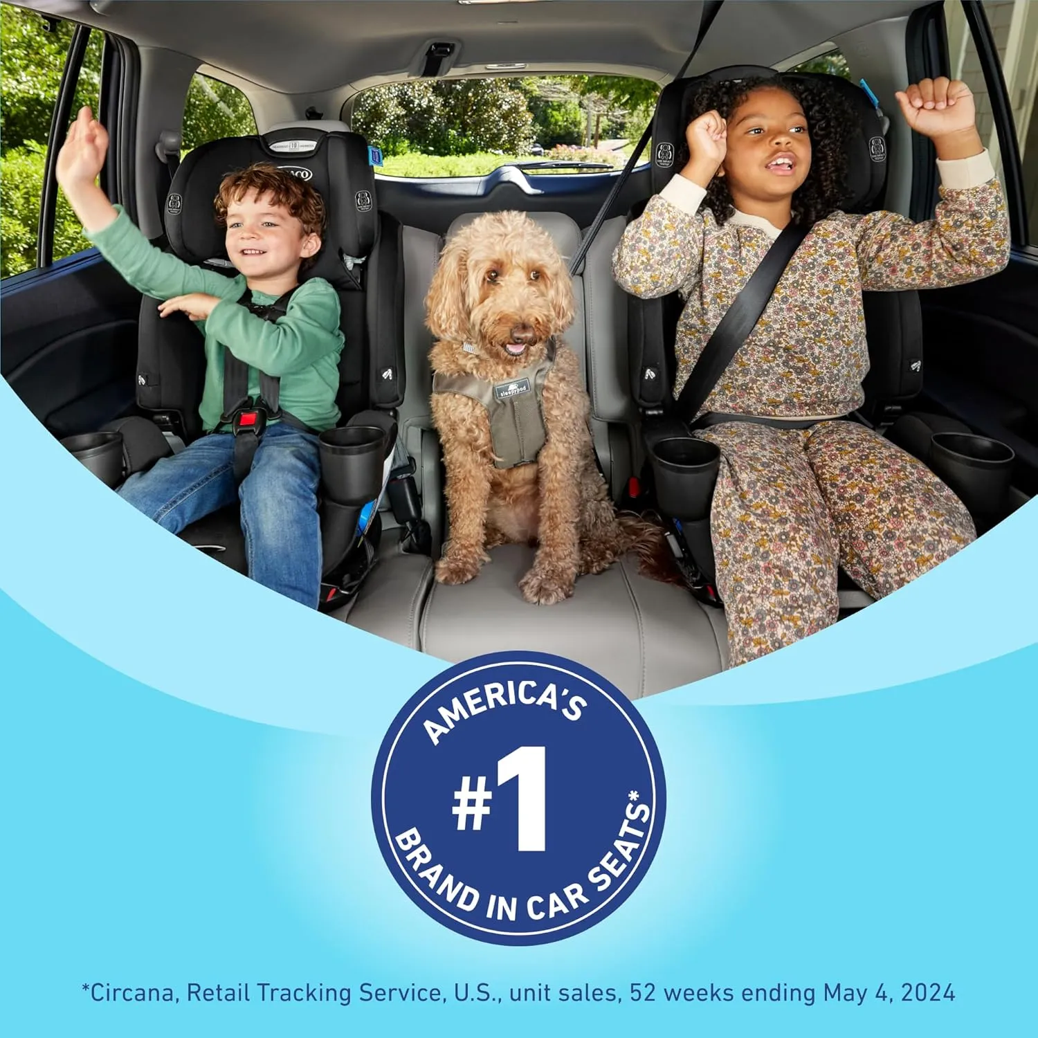 Graco TriRide 3-in-1 Reclining Car Seat, Clybourne - Rear & Forward Facing Car Seat, Highback Booster, Adjustable Headrest
