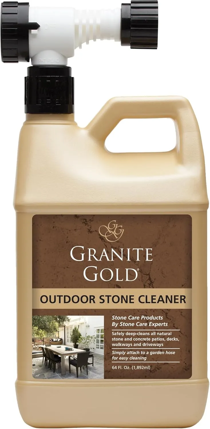 Granite Gold Outdoor Stone Cleaner - Deep Cleans Stone And Concrete Patios, Decks, Driveways - 64 Ounces, Model:GG0041