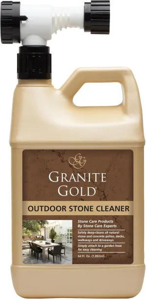 Granite Gold Outdoor Stone Cleaner - Deep Cleans Stone And Concrete Patios, Decks, Driveways - 64 Ounces, Model:GG0041