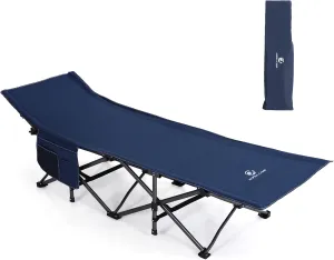 GREEN PARTY Folding Camping Cots, Portable Oversized Sleeping Cots Collapsible Camping Bed for Indoor Outdoor Use with Carry Bag, Lightweight, Heavy Duty Design Holds Adults & Kids Up to 600 Lbs