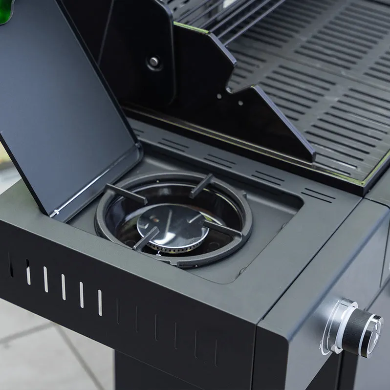 GRLLR Outdoor Kitchen 5 Burner BBQ, Stove unit,Fridge, and Kamado