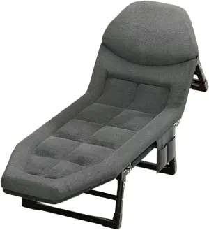 Guest Bed Foldable with Mattress Camping Cot Six Position Adjustable Backrest 8 Legged Support for Home Office Nap Beach Travel No Installation Required(Color:B,Size:190 * 65 *