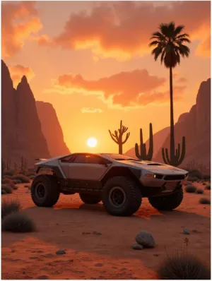 GVYGVY Offroad Desert Sunset Adventure Diamond Art Kits for Adults, 5d DIY Full Drill Diamond Painting Kits for Adults Beginners, Diamond Painting Kit for Wall Home Decor(No Frame) 12x16 Inch