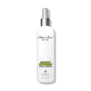 Hair Bar NYC Brazilian Blowout Express Keratin Treatment - Quick Keratin Spray, Anti Frizz, Smoothing, Long Lasting, Salon Product, 118ml /4 floz