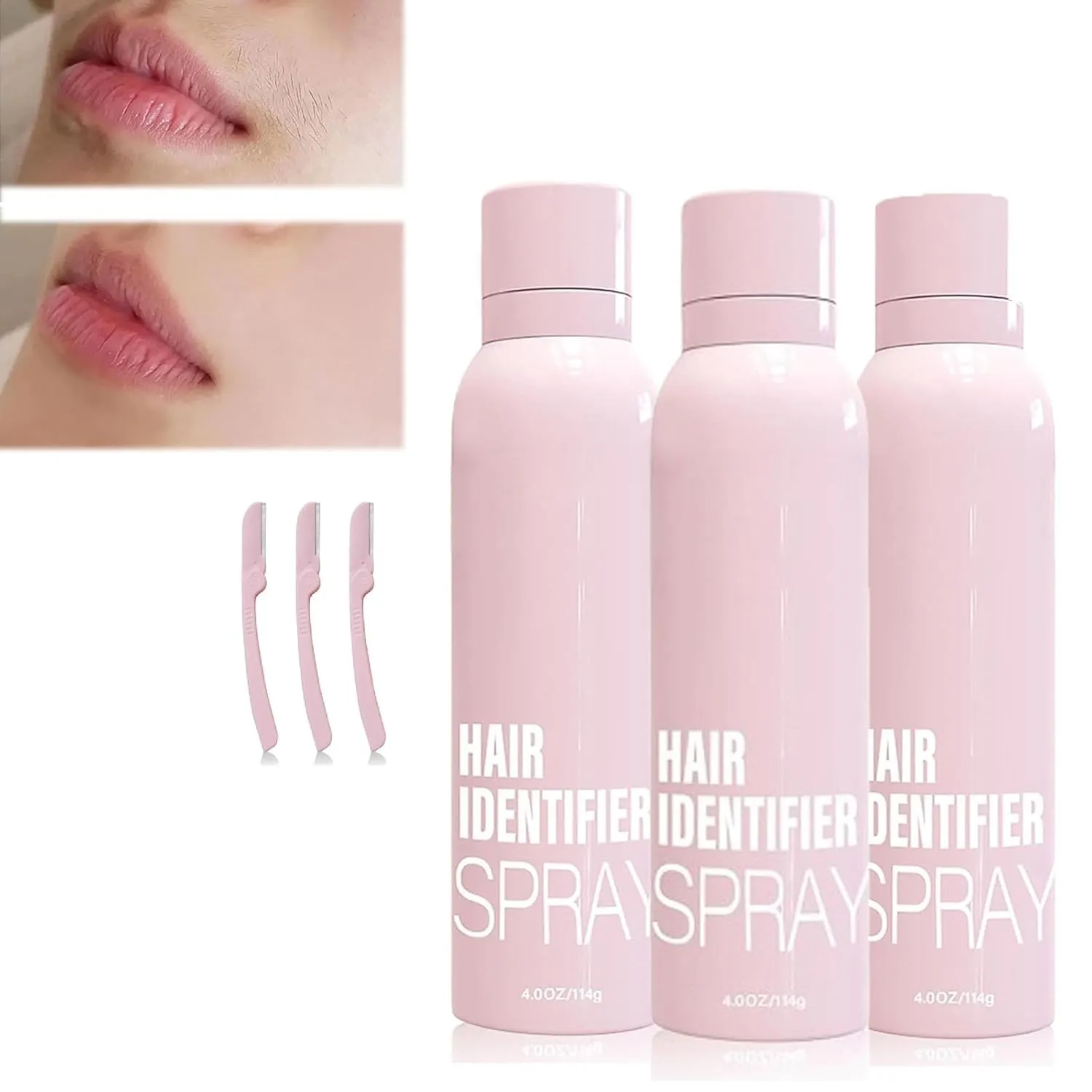 Hair Identifier Spray for Face Dermaplaning, Achieve Smooth and Flawless Skin, Easy Hair Removal and Moisturizing Formula (1), White