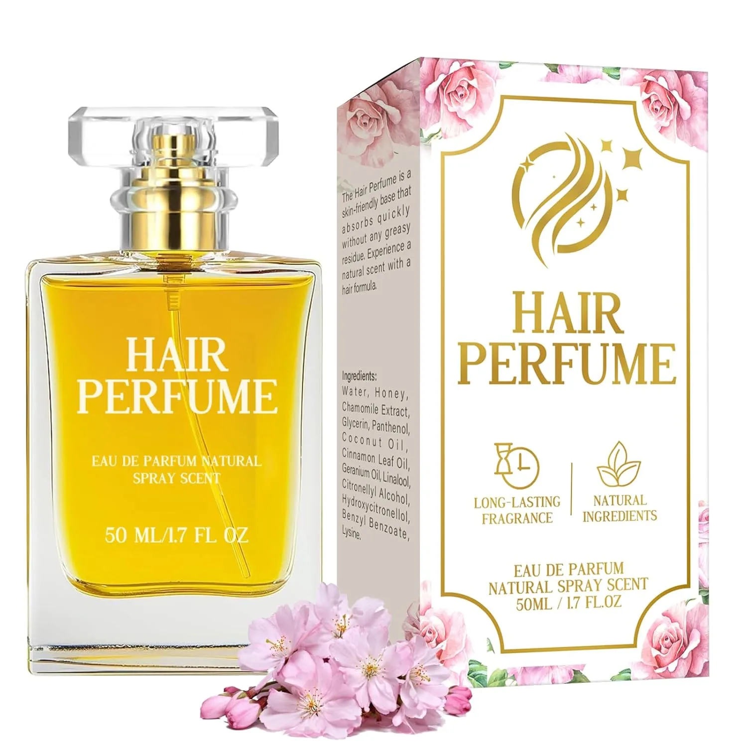 Hair Perfume, Hair Essential Oil Perfume for Women, Pheromone Fragrance for Dry Damaged Hair, Hair Mist with Anti Frizz Nourishing