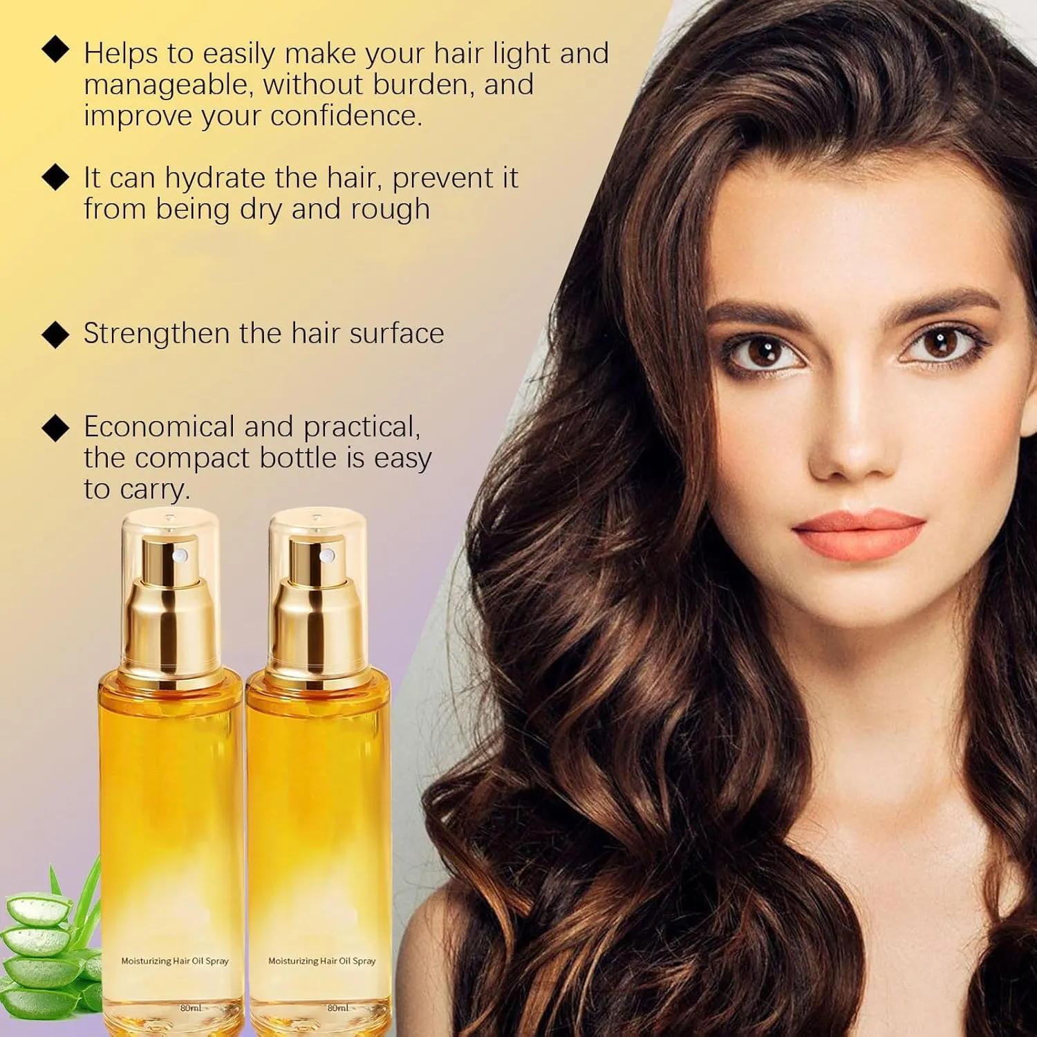 Hair Treatment Oil,80ml Conditioning Oil Spray Scalp & Hair Strengthener Leave-ln Conditioner Comforting,Taceite Para El Cabello,Scented Hair Oil Perfume Spray for Women (2PCS)