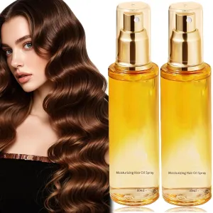 Hair Treatment Oil,80ml Conditioning Oil Spray Scalp & Hair Strengthener Leave-ln Conditioner Comforting,Taceite Para El Cabello,Scented Hair Oil Perfume Spray for Women (2PCS)