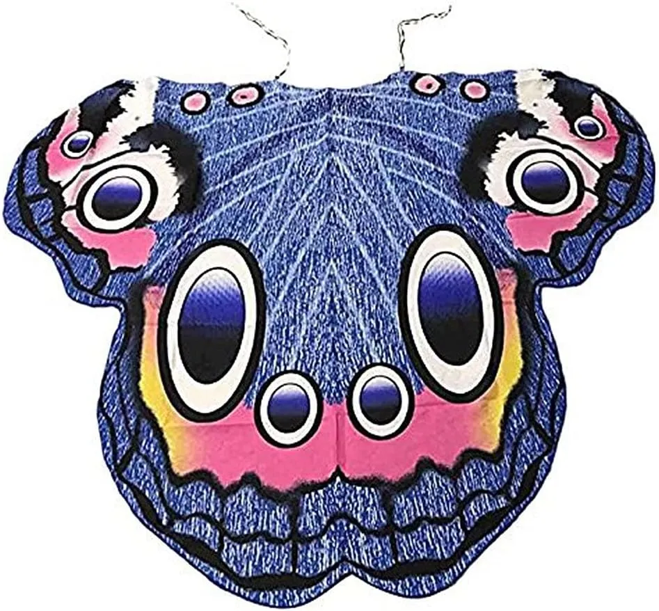 Halloween Butterfly Wings Costume for Women Girls Printed Moth Cape Shawl Wrap Moth Butterfly Cloak