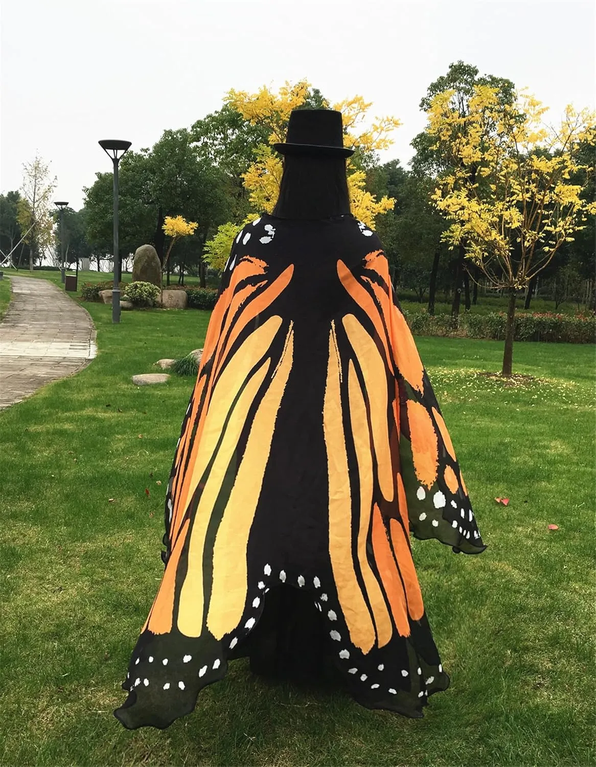 Halloween Butterfly Wings Costume for Women Girls Printed Moth Cape Shawl Wrap Moth Butterfly Cloak