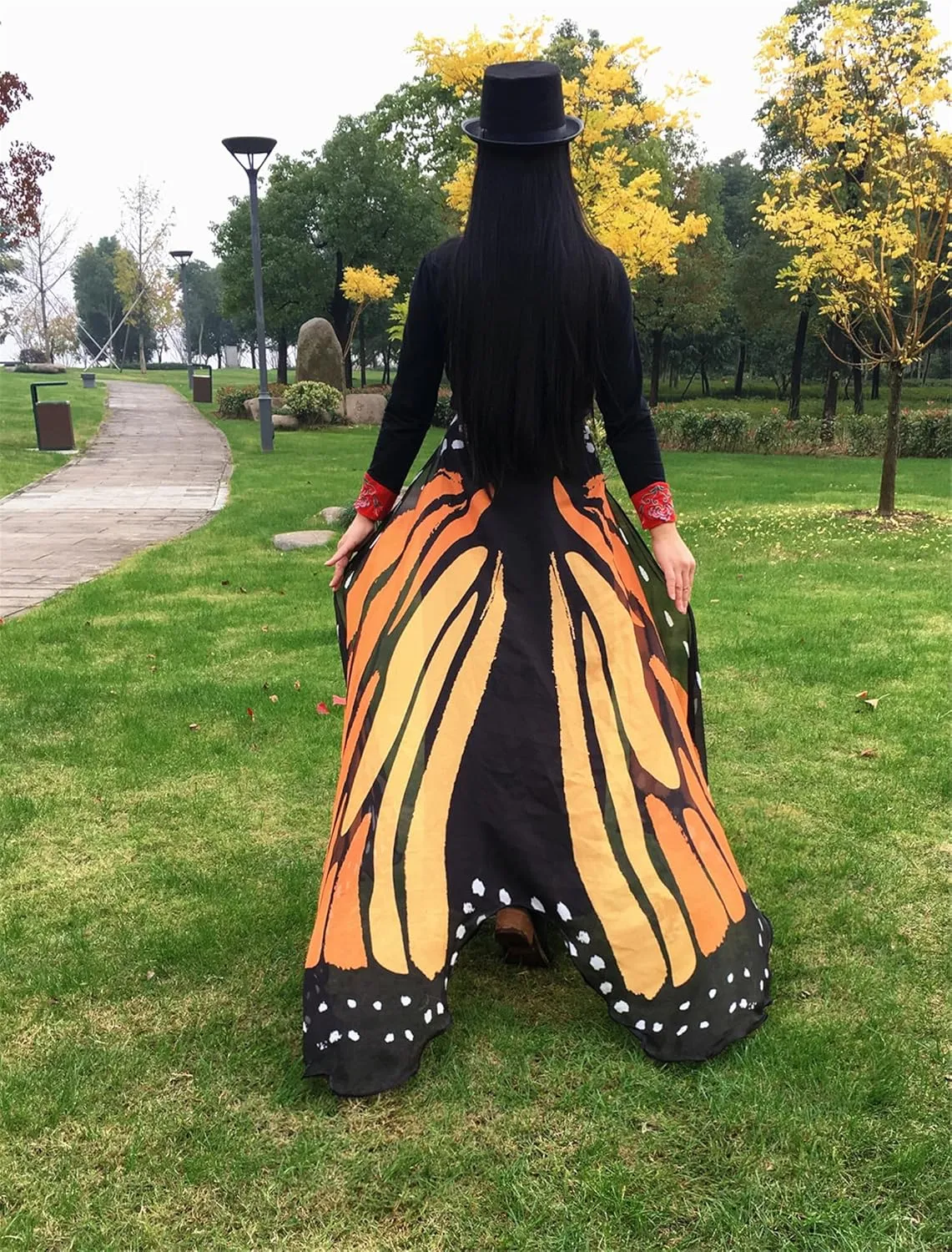 Halloween Butterfly Wings Costume for Women Girls Printed Moth Cape Shawl Wrap Moth Butterfly Cloak