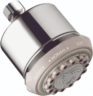 hansgrohe Clubmaster 4-inch Easy Clean Easy Install Showerhead Modern 3-Spray Full, Pulsating Massage, Soft spray with QuickClean in Chrome, 28496001