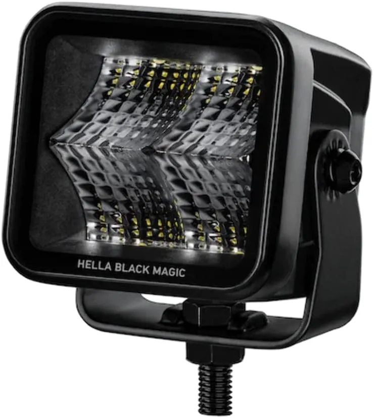 Hella Black Magic LED Series 2.7 Inch Cube Kit - LED Food Light with Wiring Harness - Performance High Beam Off-Road Light for Pickup Trucks, ATV, SUV, 4x4, Jeep, Tractors / 358176801