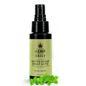 Hemp Daily Active Spray | Hemp Spray with Essential Oils | Vegan, Organic Ingredients | 2 Fluid Ounces (Original Spray, Single)