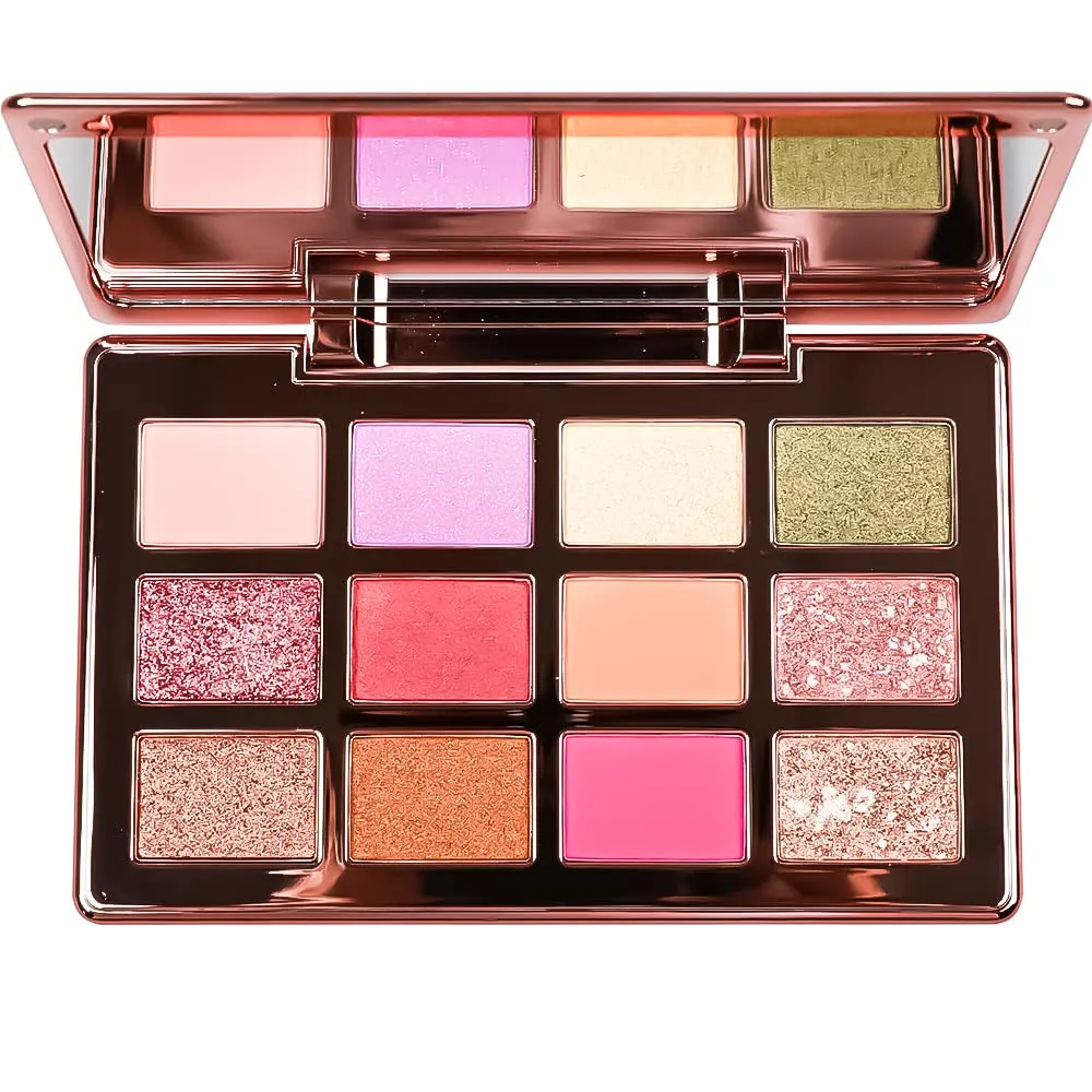 Highly Pigmented Eyeshadow Palette , 12 Colors Matte Shimmer Glitter Metallic Eyeshadow Palette Water proof Blendable Long Lasting Natural Colors Make Up Eyeshadow Cosmetics Gift Kit-Great for Travel (#01)
