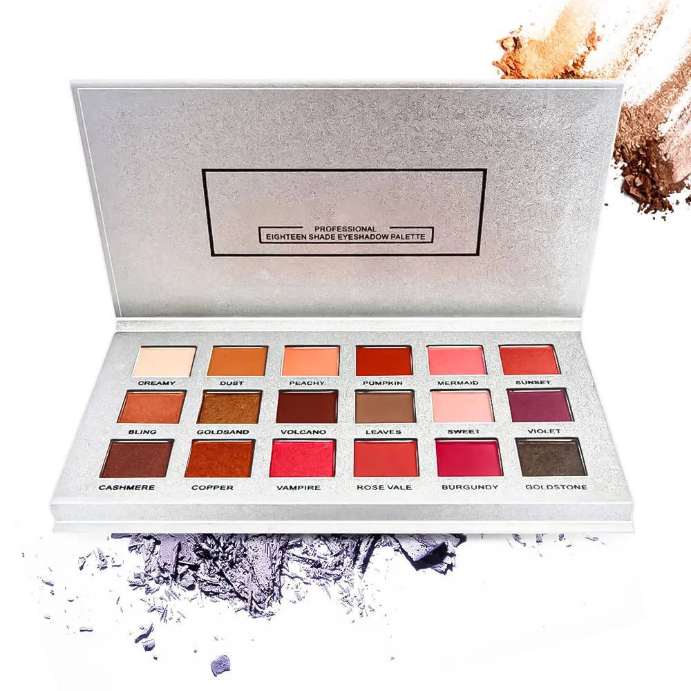 Highly Pigmented Eyeshadow Palette , 18 Colors Matte Shimmer Glitter Eyeshadow Palette Water proof Ultra-Blendable Long Lasting Natural Colors Make Up Eyeshadow Cosmetics Gift Kit-Great for Travel
