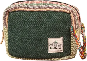 Himalayan Hemp Toiletry Kit – Natural Hemp Travel Pouch with Spacious Storage, Dual Zipper Compartments, Soft Cotton Lining