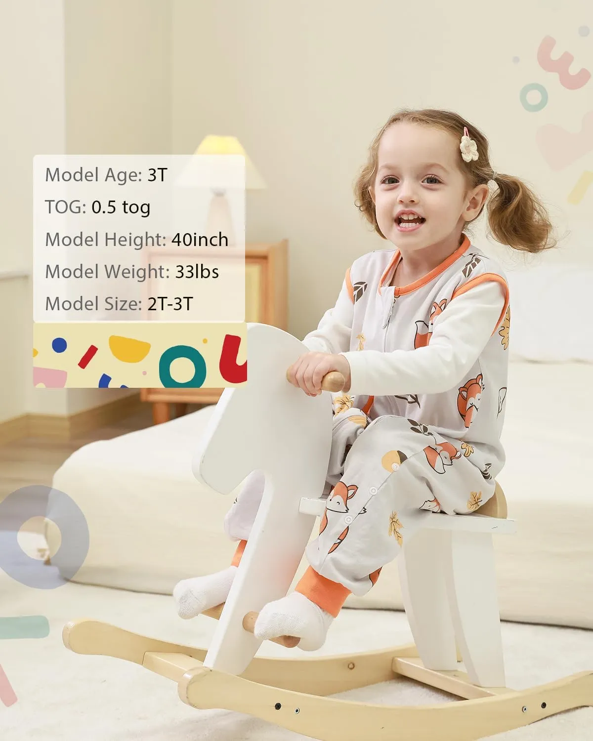 HOMEAL 0.5Tog Sleep Sack with Feet, Toddler Sleep Sacks 3T-5T,Toddler Sleeping Sack with Legs,Fox