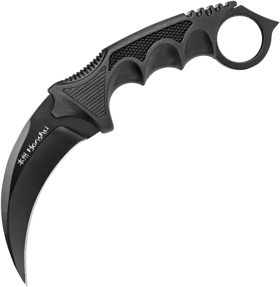 Honshu United Cutlery Karambit Knife | Full Tang Knife with Sheath | FIxed Blade Tactical Knife | Karambit Knives with 4" Stainless Steel Blade | ABS Shoulder Sheath | Overall Length 8.75"