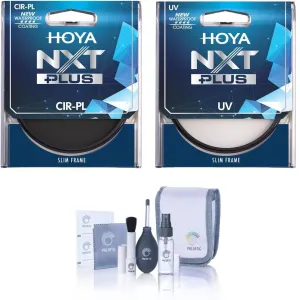 Hoya NXT Plus 67mm Multi-Coated Circular Polarizer and UV Lens Filter Kit with Cleaning Kit