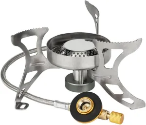 Hvsport Camping Stoves Portable Folding Camping Stove Gas Stove Camping Equipment Outdoor Windproof Stove (Color : Silver, Size : 13.8 * 7 cm)