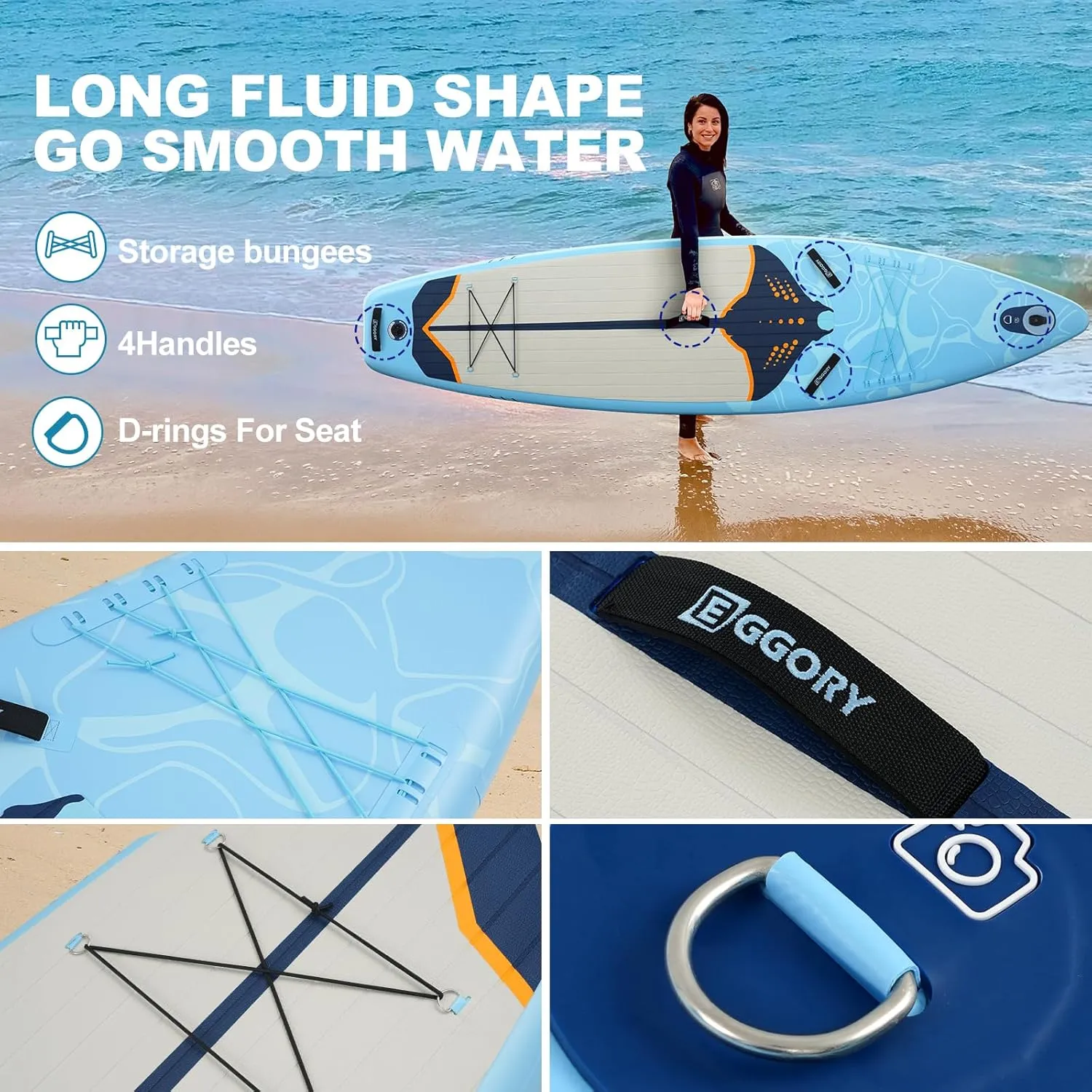 Inflatable Paddle Board,Stand Up Paddle Board Set, Extra Wide SUP Board with Removable Fin, Floating Paddle, Hand Pump, Waterproof Phone Pouch,Traveling Board