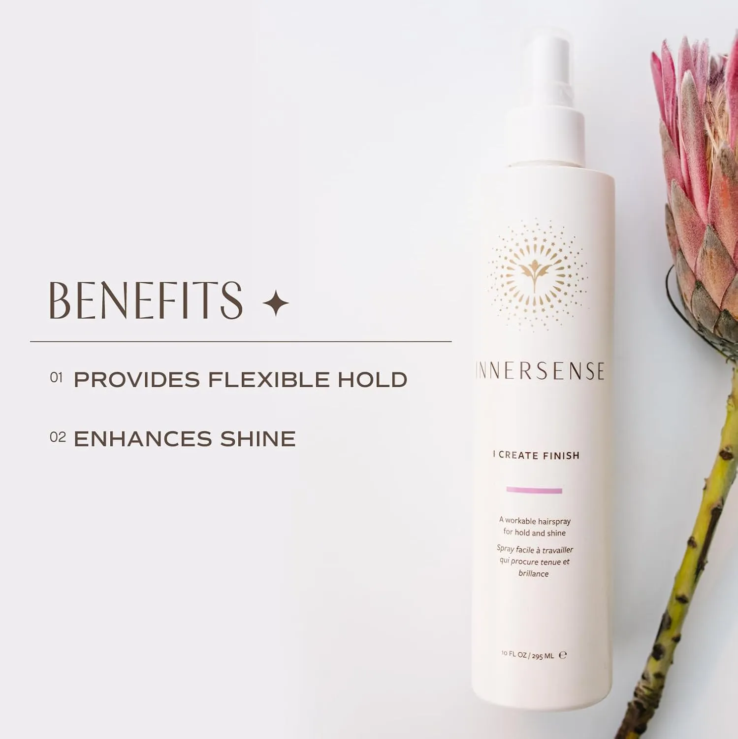 INNERSENSE Organic Beauty - Natural I Create Finish Finishing Spray | Medium Hold, Structure, Shine | Non-Toxic, Cruelty-Free, Clean Haircare (2 Pack - 2 fl oz | 59.1 mL each)