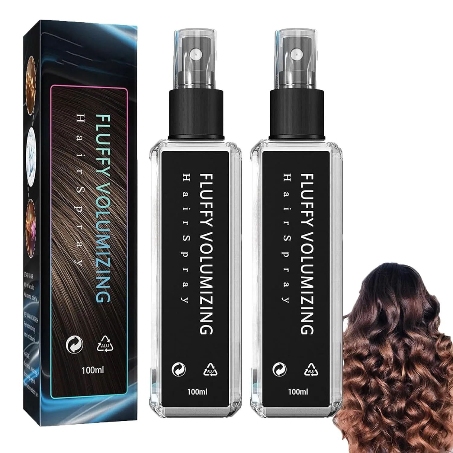 Instntaeous Natural Plant Protein Hair Thickening Spray, Fluffy Volumizing Hair Spray, Volume And Hair Thickene Hairspray, Extra-Volume, Non Greasy & Non Sticky (100ML,2)