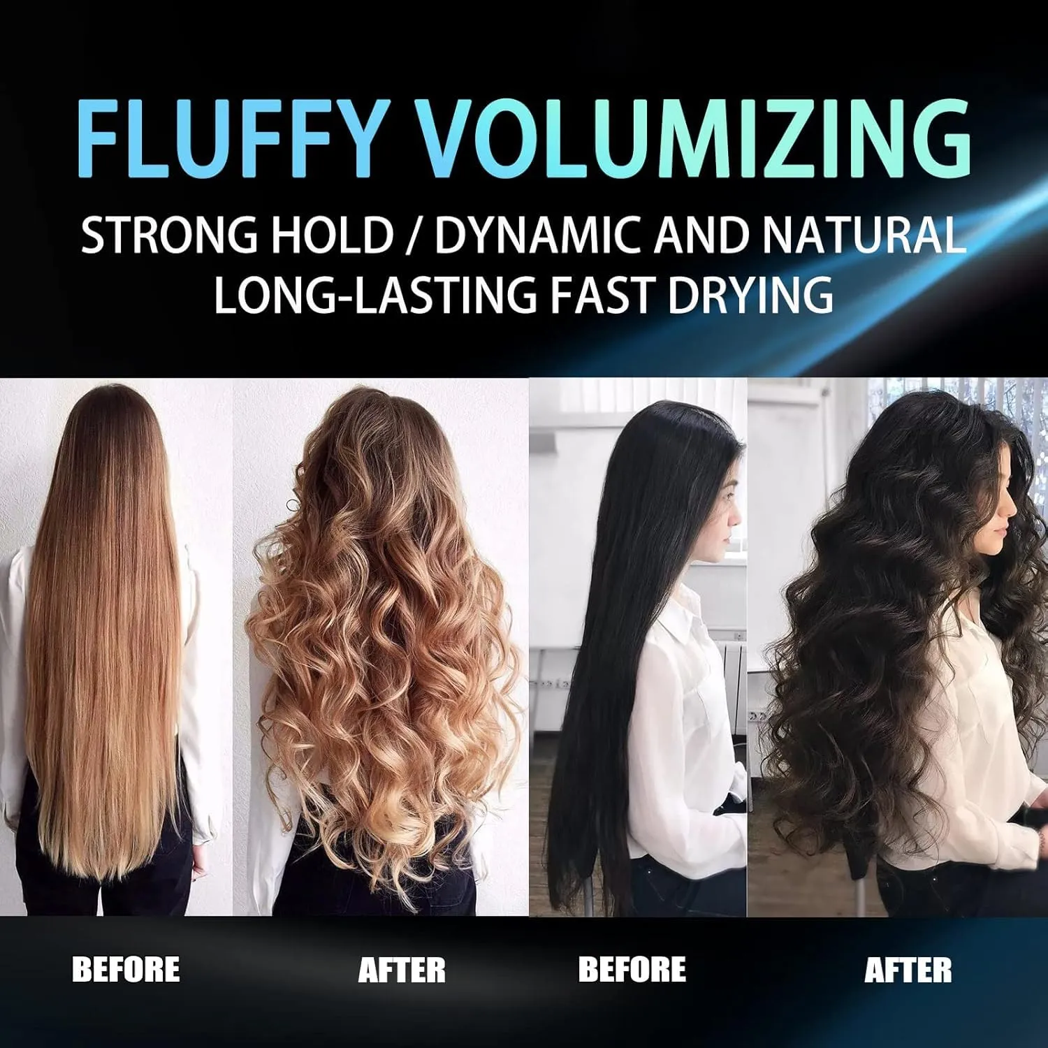 Instntaeous Natural Plant Protein Hair Thickening Spray, Fluffy Volumizing Hair Spray, Volume And Hair Thickene Hairspray, Extra-Volume, Non Greasy & Non Sticky (100ML,2)