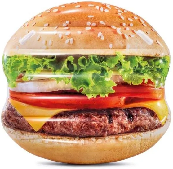 Intex Inflatable Giant Hamburger Mattress Lilo 145cm x 142cm. Perfect for The Pool.