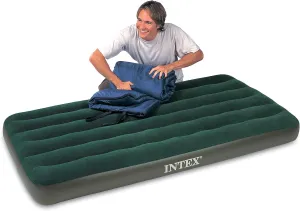 Intex Prestige Downy Airbed Kit with Hand Held Battery Pump, Twin