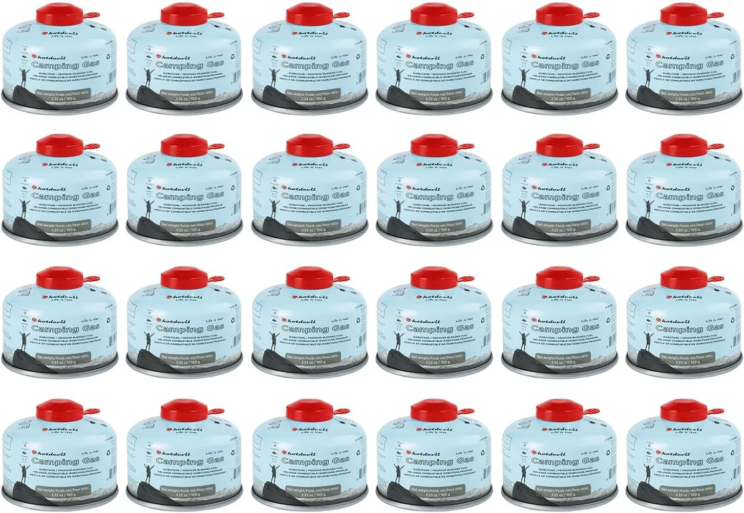 Isobutane Fuel Canister 100 Gram Camping Stove Fuel Butane Propane Blend Camping Fuel Gas Canister Backpacking Fuel Light-weight Compact Camping Fuel Mini Propane Tanks Camp Stove Fuel 3.53oz