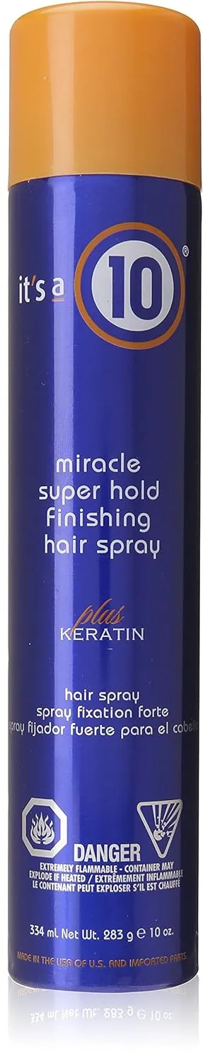 It's a 10 Miracle Super Hold Finishing Hair Spray Plus Keratin, 10 Ounce
