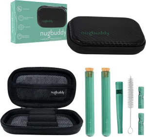 J-Kit - On The go Travel Case Accessory, Carbon Lining - Water Resistant Case - Glass Accessories with included Tubes, Tips, and More (Green)