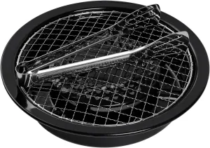 Japan Korean Cookware Aburi Stove Top Grill Pan for Cooking Stove BBQ Yakiniku, Black, With a Built-in Water Pan Free 304 Stainless Steel Barbecue Tongs (Japan Import)