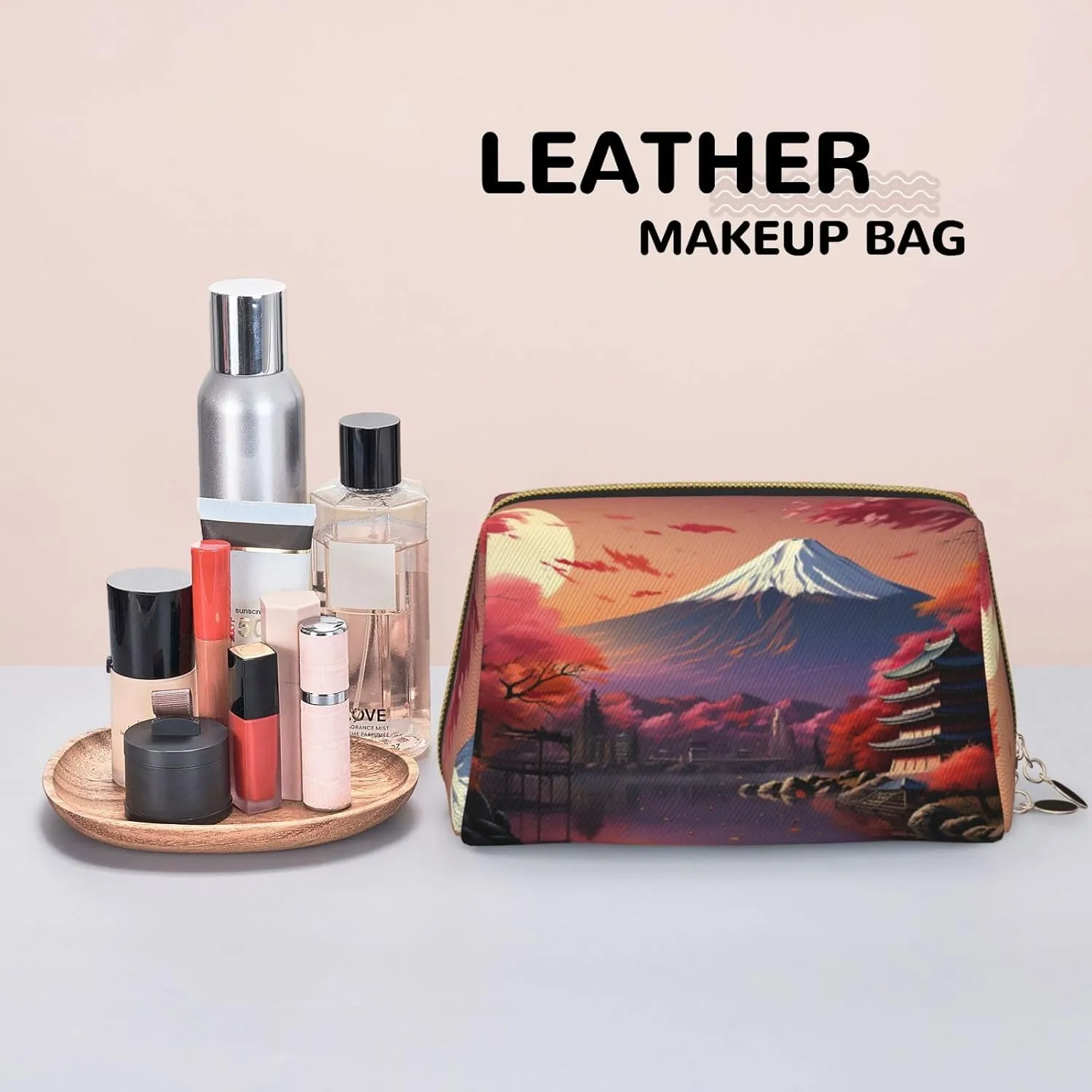Japan Mount Fuji Landscape Travel-Ready Toiletry Bag, Compact Makeup Organizer For Women