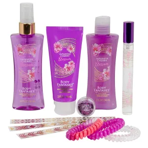 Japanese Cherry Blossom Sparkle and Shine Regimen Set by Body Fantasies - Long Lasting, Uplifting Fragrances - Regimen Set with Only the Highest Quality Oils for Fragrance