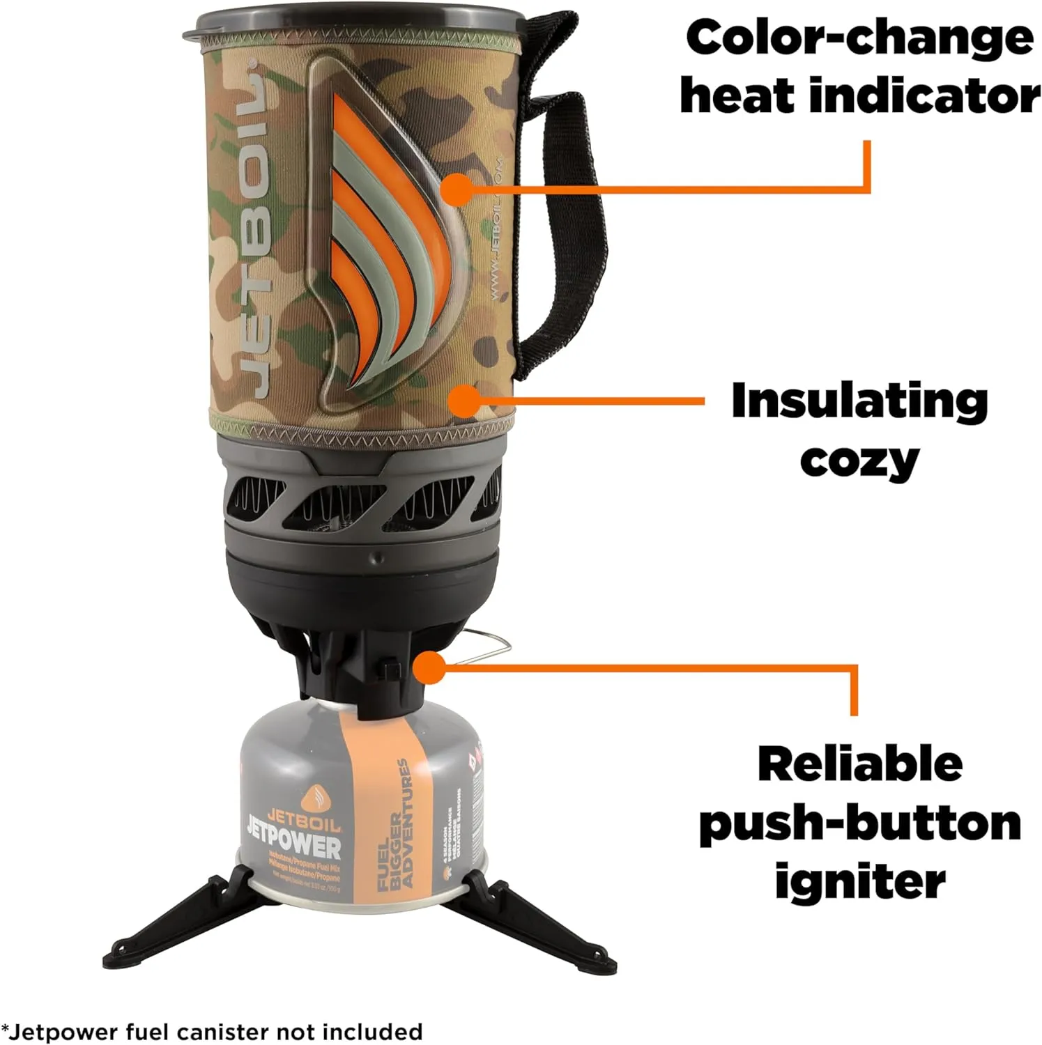 Jetboil Flash Camping and Backpacking Stove System, Portable Propane/Isobutane Burner with Cooking Cup for Outdoor Trips and Hiking