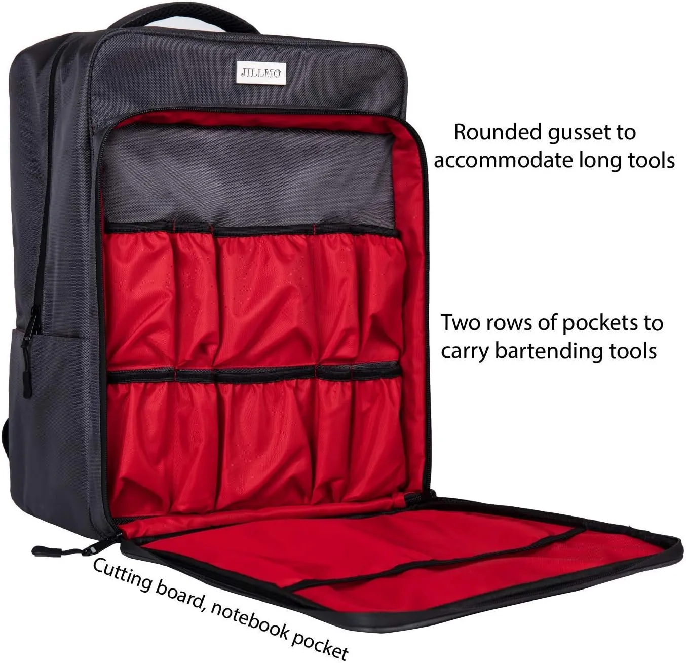 Jillmo Bartender Bag, 16inch Bar Bag for Bartender Kit (Bag ONLY)