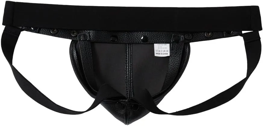 JOCKMAIL Jock straps for Men with Mens Leather Harness Set Men Jock strap with Removable Pouch Adjustable Jockstrap Harness
