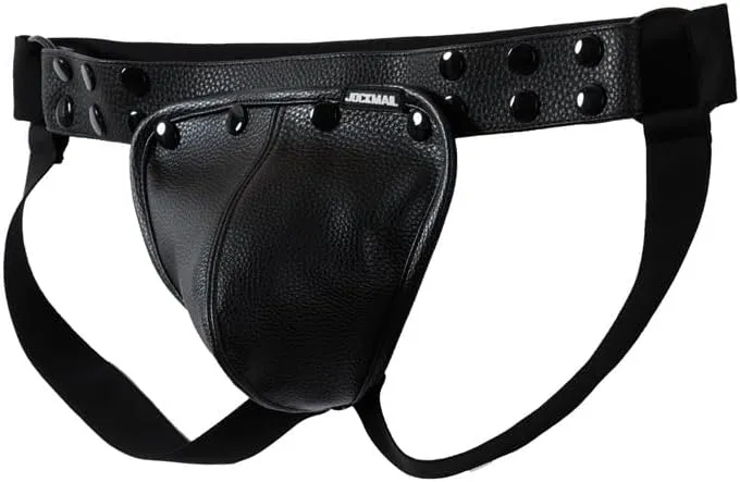 JOCKMAIL Jock straps for Men with Mens Leather Harness Set Men Jock strap with Removable Pouch Adjustable Jockstrap Harness