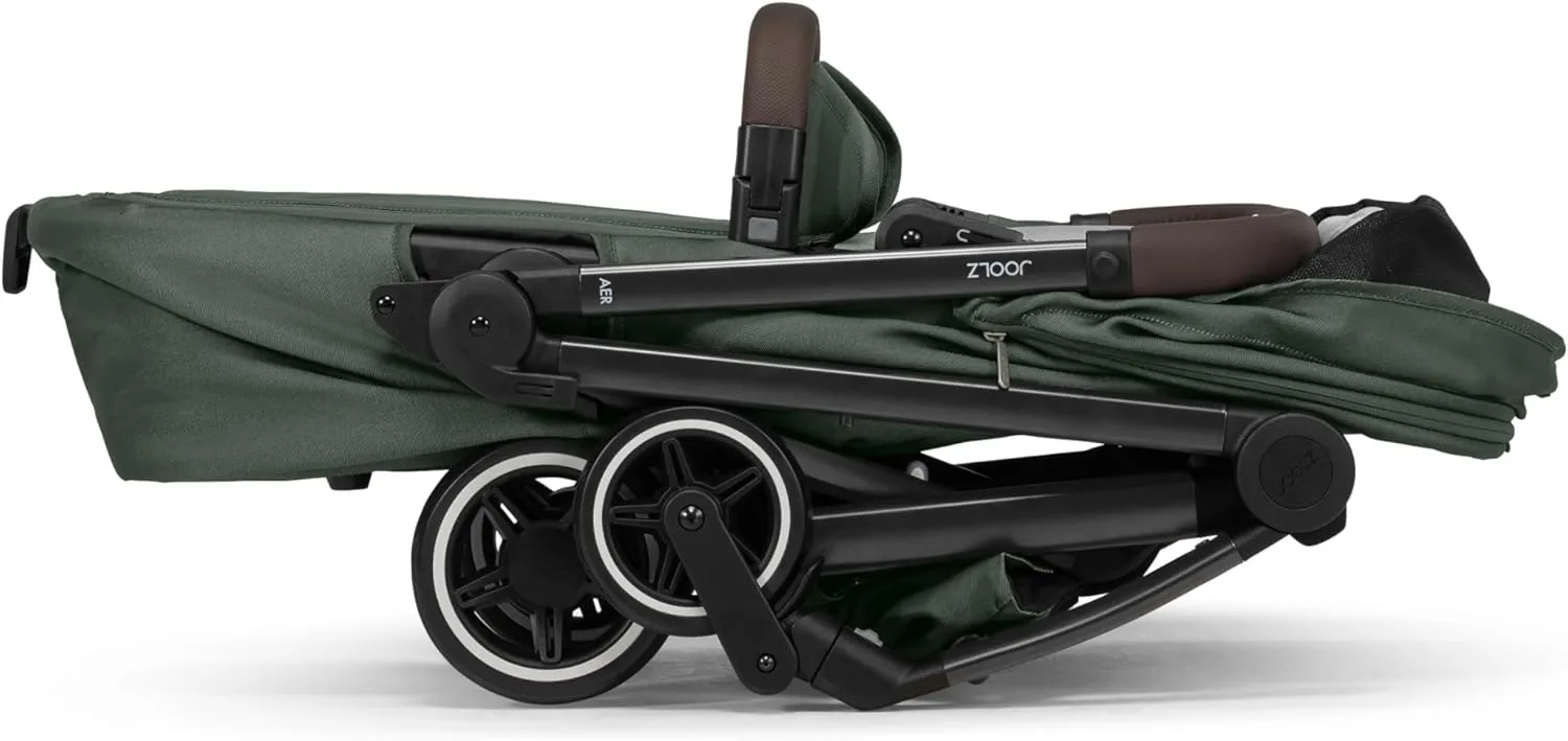 Joolz AER  Carrycot for Newborn (0-6 Months) - One-Hand Foldable Cot - Breathable Mattress - Lightweight Stroller Bassinet for Baby (Up to 20lbs)- Extended Sunhood - Water-Repellent (Forest Green)