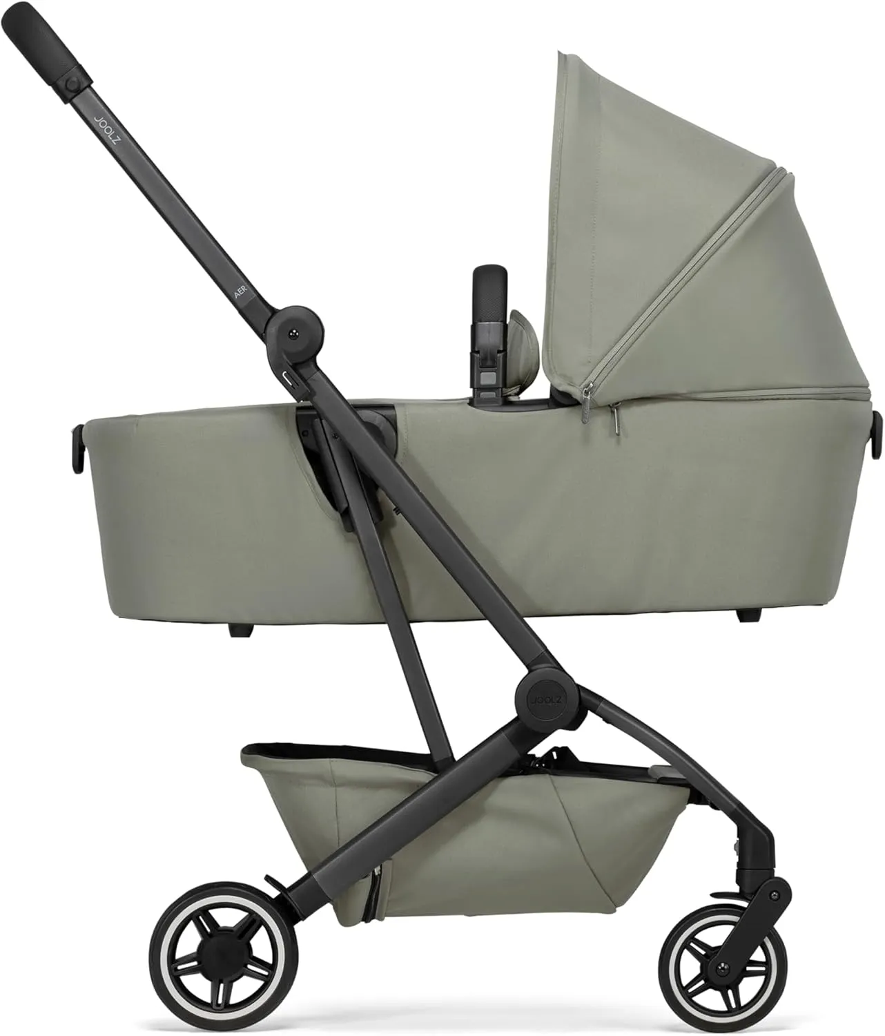 Joolz AER  Carrycot for Newborn (0-6 Months) - One-Hand Foldable Cot - Breathable Mattress - Lightweight Stroller Bassinet for Baby (Up to 20lbs)- Extended Sunhood - Water-Repellent (Sage Green)