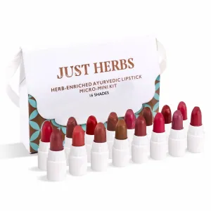 Just Herbs Ayurvedic Creamy Matte Micro Mini Lipstick Kit Lip Hydrating & Moisturizing, Lipsticks for Women Suitable All Indian Tones