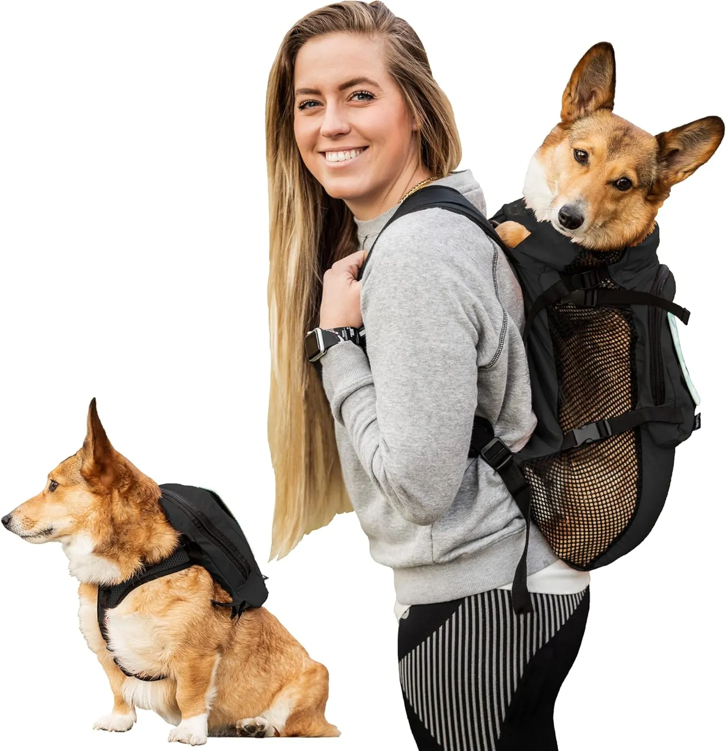 K9 Sport Sack Walk-On | Dog Carrier Dog Backpack with Harness & Storage (Large, Anthracite Black)