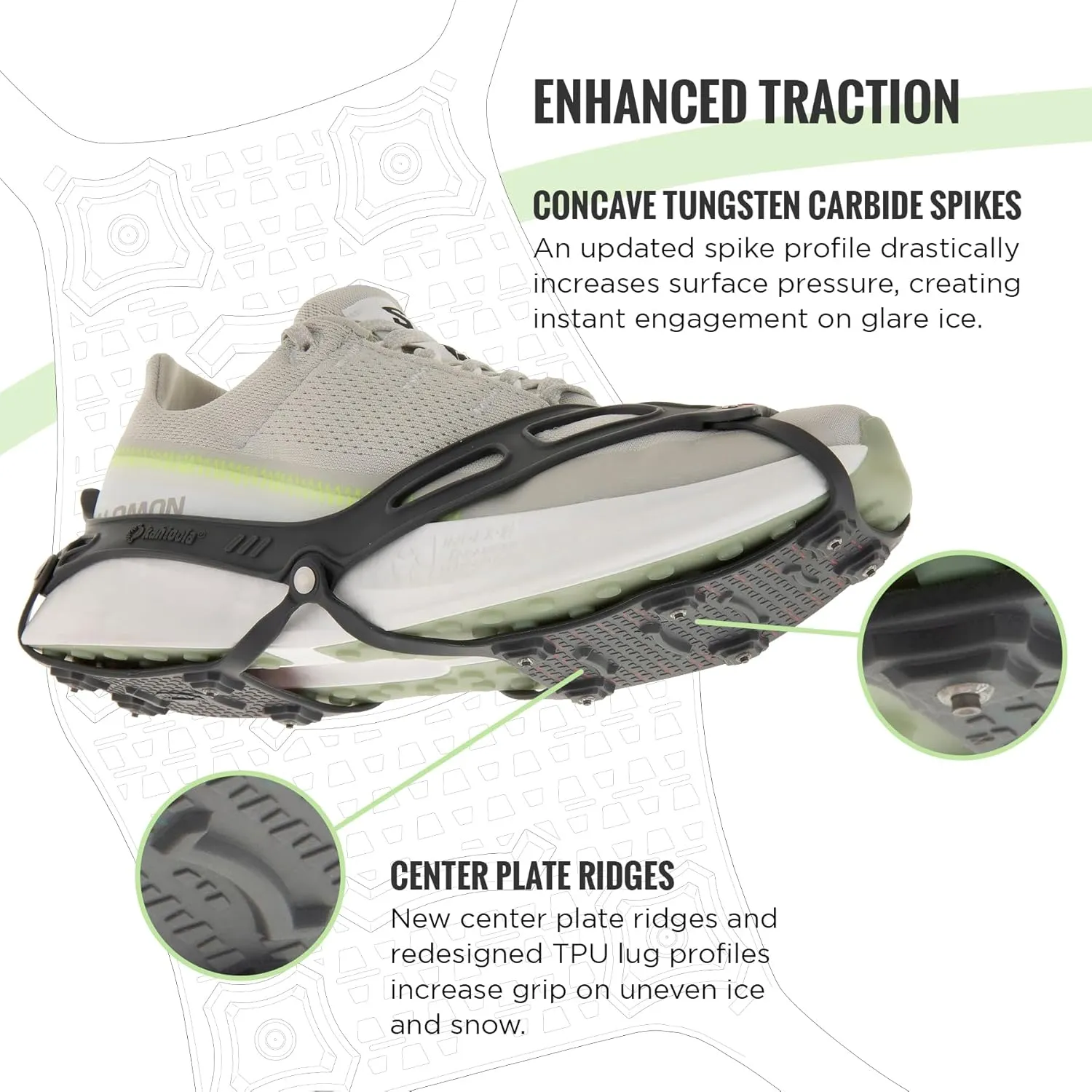 Kahtoola NANOspikes Footwear Traction for Icy Winter Road Running & Walking