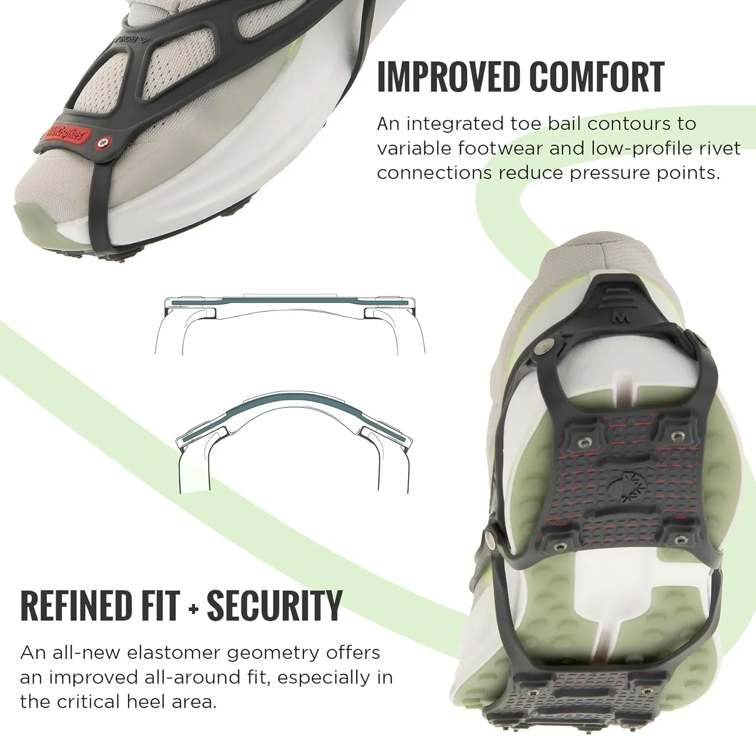 Kahtoola NANOspikes Footwear Traction for Icy Winter Road Running & Walking