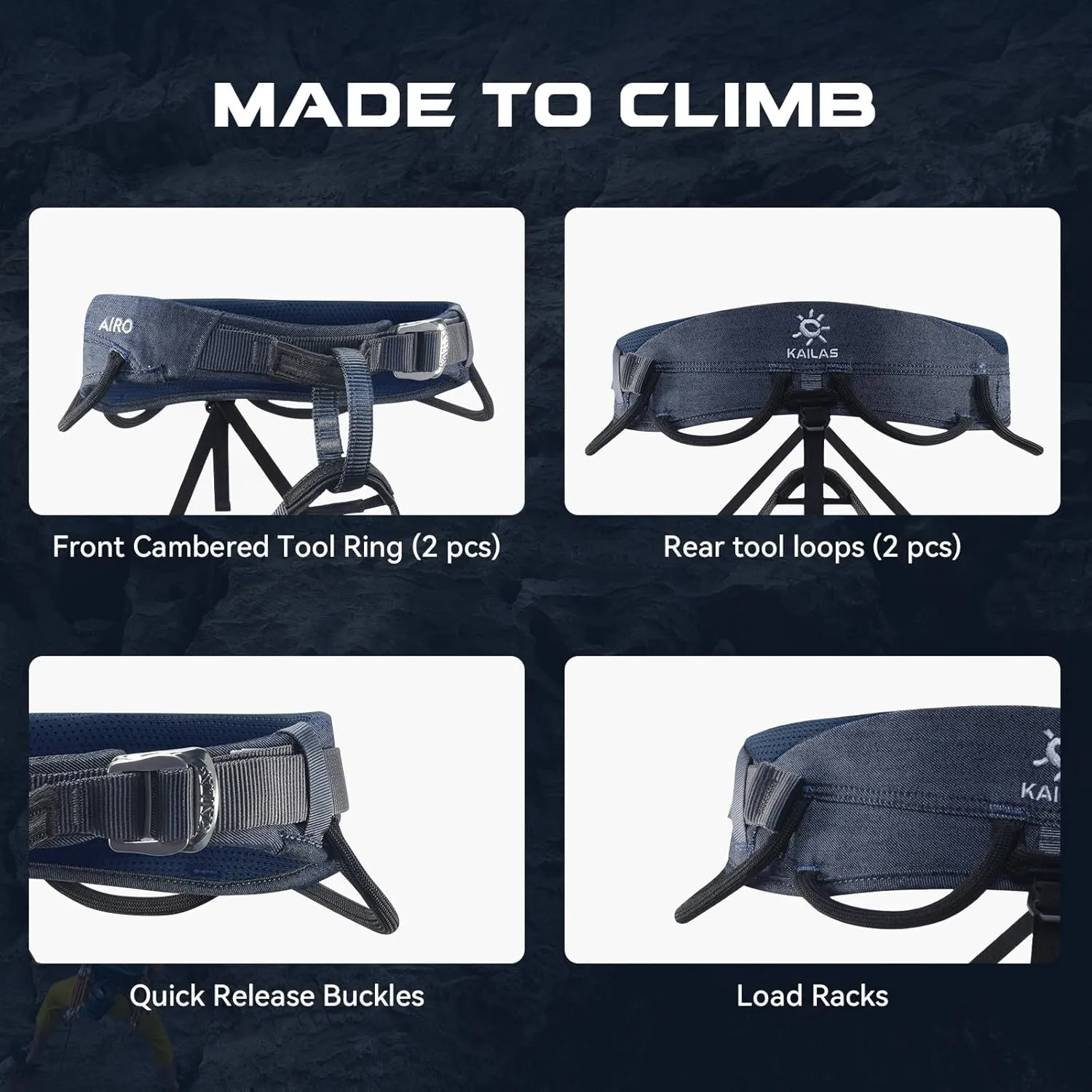 KAILAS Airo Rock Climbing Harness Men Roofing Harness Tree Climbing Mountaineering Rappelling Harness Women Adjustable