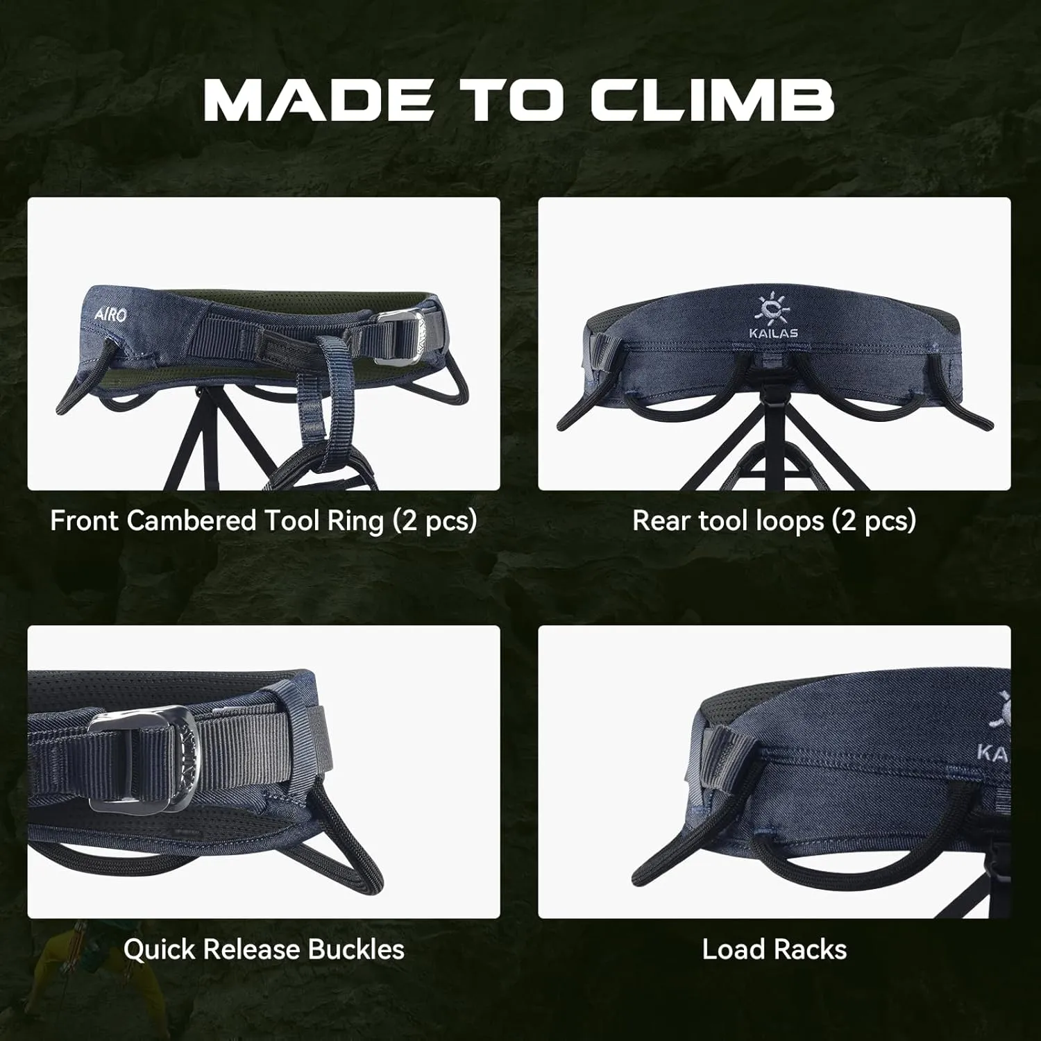KAILAS Airo Rock Climbing Harness Men Roofing Harness Tree Climbing Mountaineering Rappelling Harness Women Adjustable